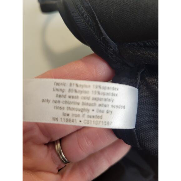 Lane Bryant Black Blue Convertible Ruched Swimwear Tankini Top Underwire Sz 42C - Picture 11 of 12